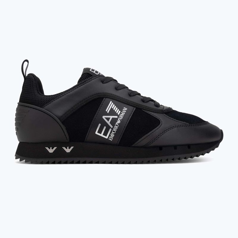 EA7 Emporio Armani Schwarz & Weiß Wildleder dreifach schwarz micropunch Schuhe 2