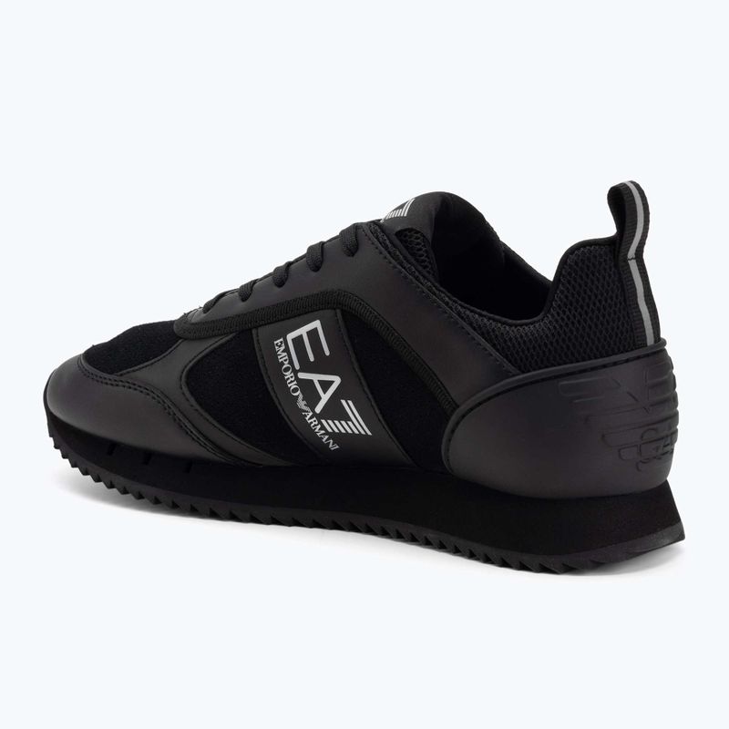 EA7 Emporio Armani Schwarz & Weiß Wildleder dreifach schwarz micropunch Schuhe 3