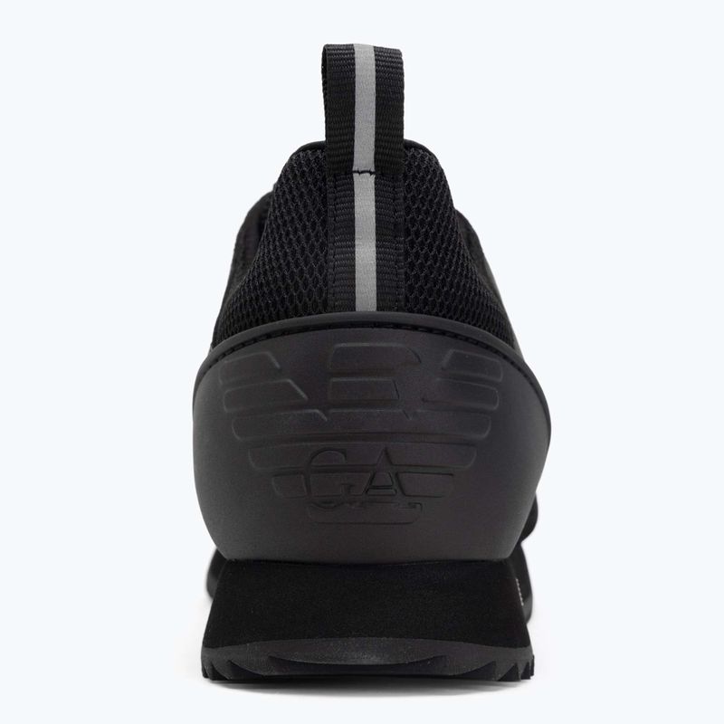 EA7 Emporio Armani Schwarz & Weiß Wildleder dreifach schwarz micropunch Schuhe 6