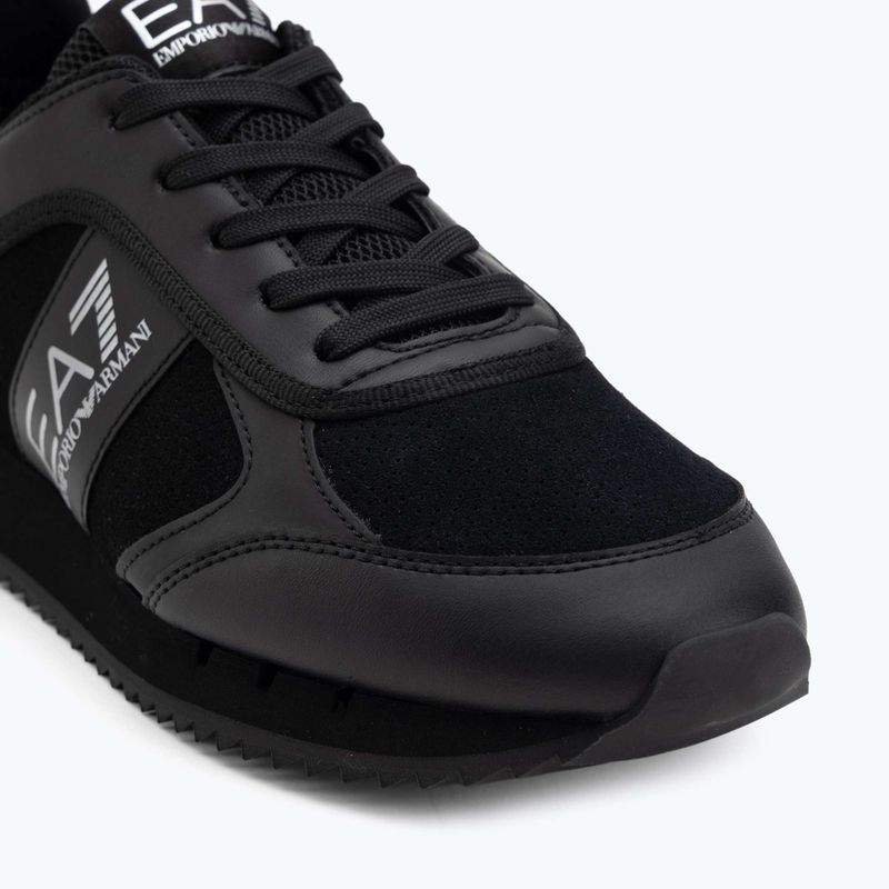 EA7 Emporio Armani Schwarz & Weiß Wildleder dreifach schwarz micropunch Schuhe 7