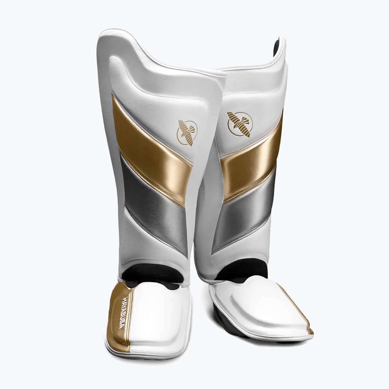 Hayabusa T3 Striking Schienbeinschoner weiß und gold T3SSG Schienbeinschützer