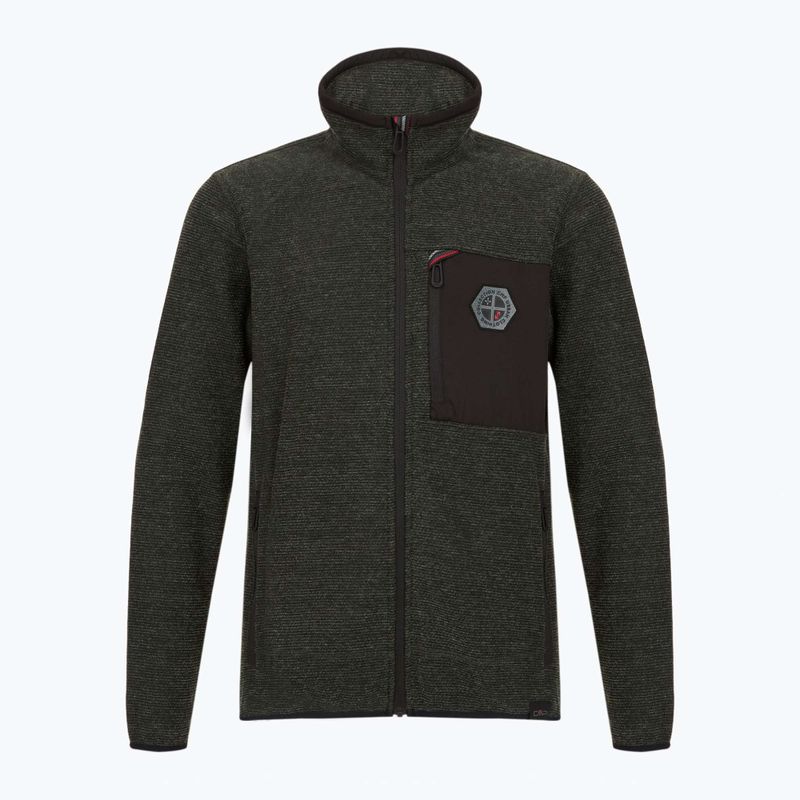Fleece Hoodie Sweatshirt Herren CMP 35H3907 Melange Knitted forest melange/nero/ferrari