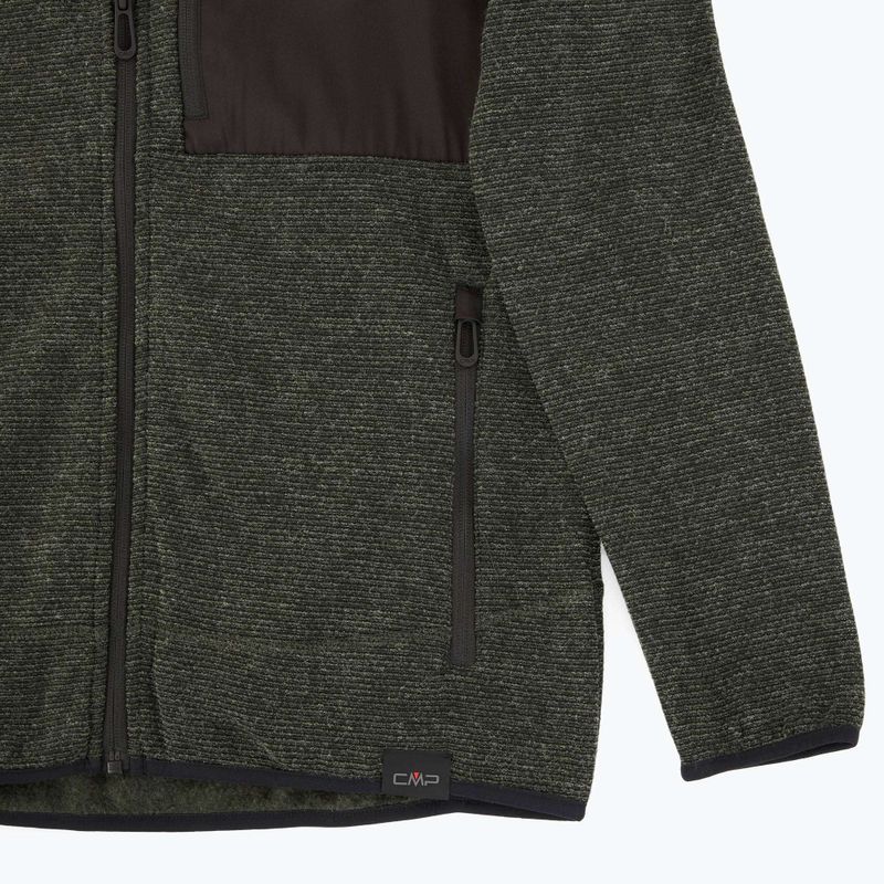 Fleece Hoodie Sweatshirt Herren CMP 35H3907 Melange Knitted forest melange/nero/ferrari 3