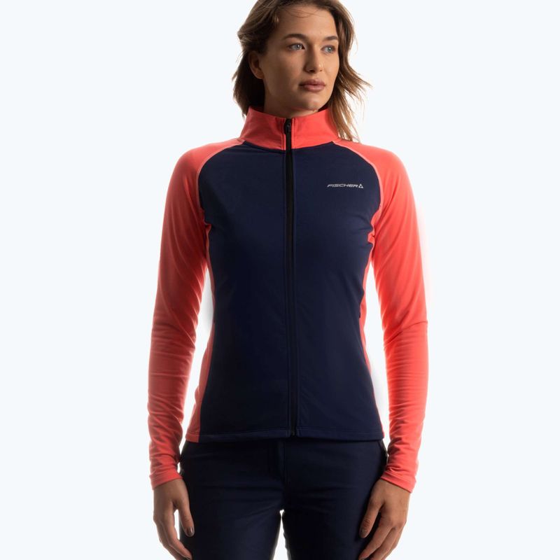 Ski Sweatshirt Hoodie Damen Fischer EL Flex calypso coral