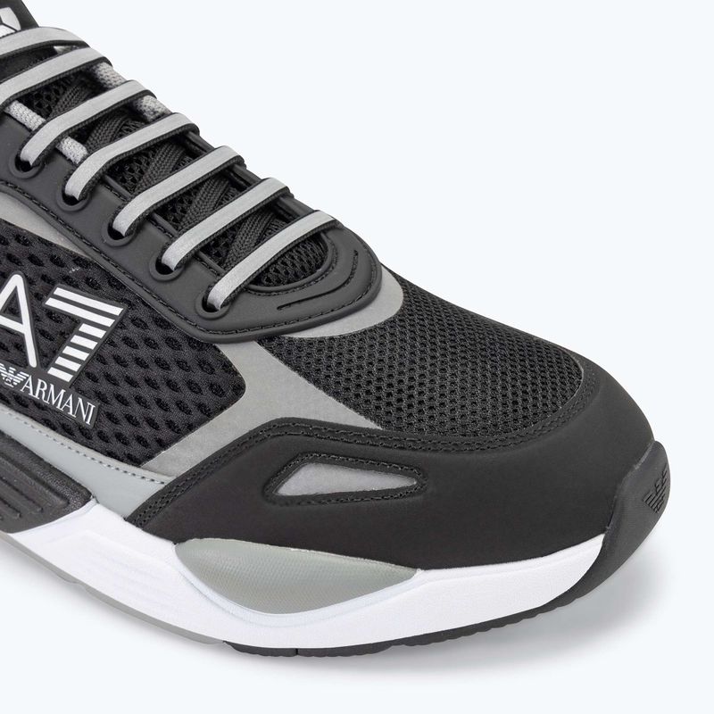 EA7 Emporio Armani Ace Runner Mesh schwarz/silberne Schuhe 7