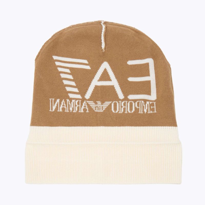 EA7 Emporio Armani Berg Sichtbarkeit Beanie Vanilleeis / Tigerauge Wintermütze 4