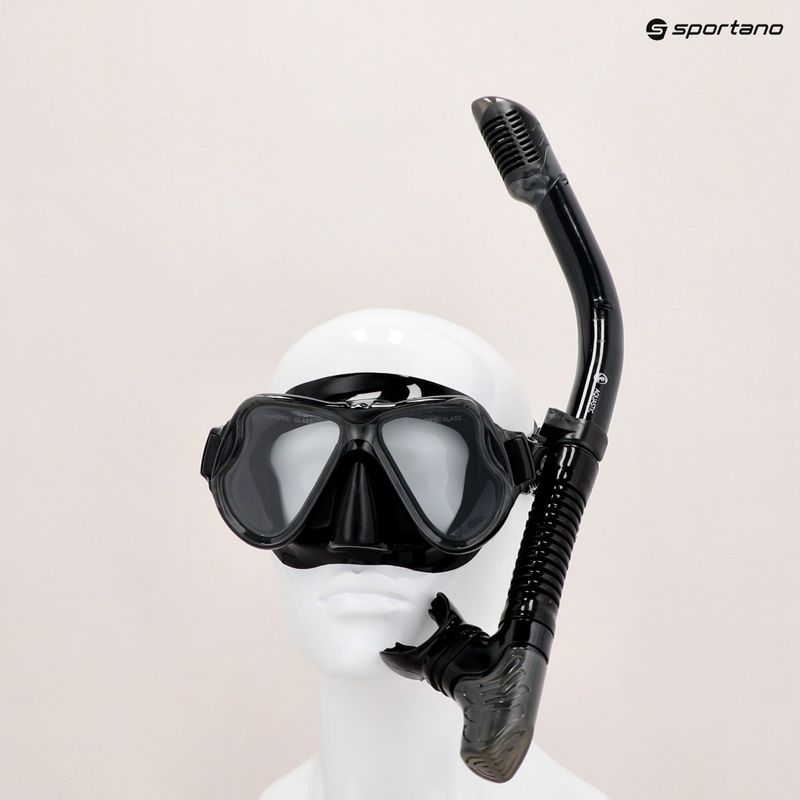 AQUASTIC Schnorchelset Maske + Schnorchel schwarz MSA-01C 18