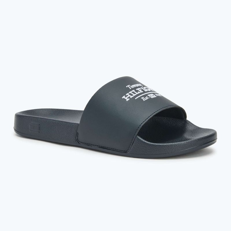 Badeschlappen Schlappen Herren Tommy Hilfiger Embroid 85 Pool Slide desert sky