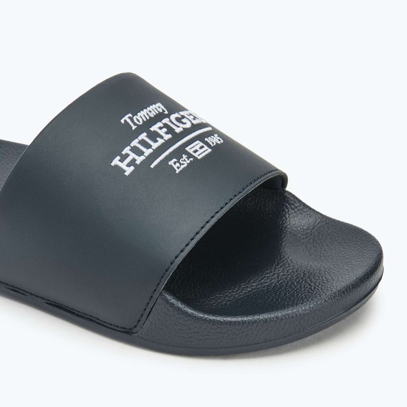Badeschlappen Schlappen Herren Tommy Hilfiger Embroid 85 Pool Slide desert sky 7