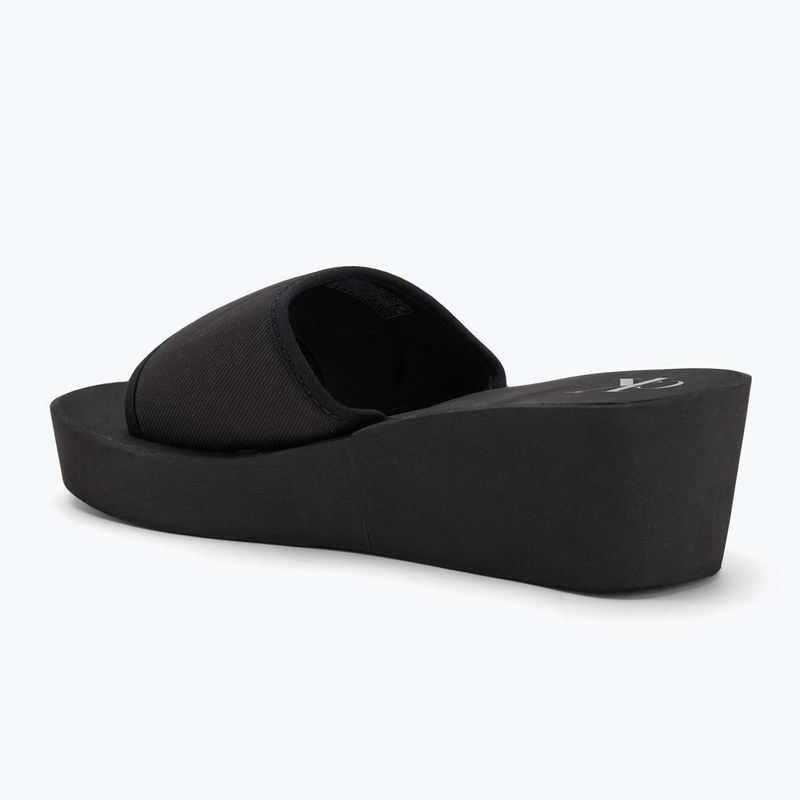 Calvin Klein Damen Flip Flops YW0YW01725 Beach Wedge Slide Canvas dreifach schwarz 3