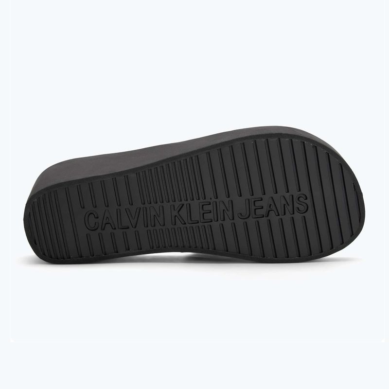 Calvin Klein Damen Flip Flops YW0YW01725 Beach Wedge Slide Canvas dreifach schwarz 4