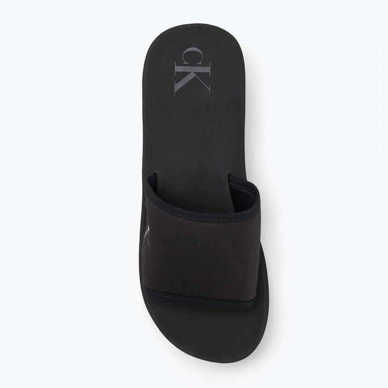 Calvin Klein Damen Flip Flops YW0YW01725 Beach Wedge Slide Canvas dreifach schwarz 5