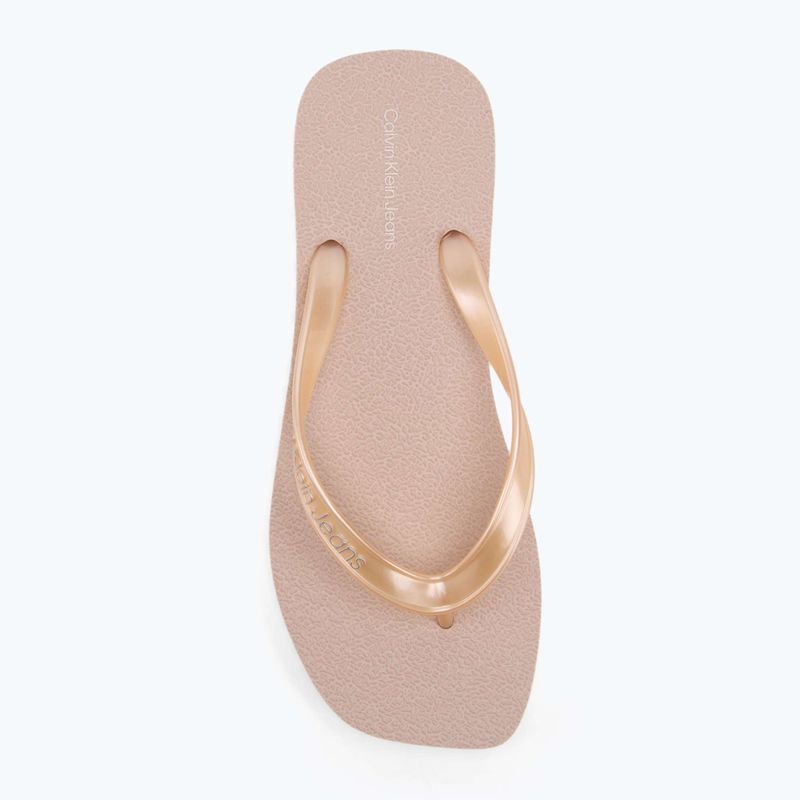 Calvin Klein Damen Flip Flops YW0YW01720 Thong+ Tpu Metallic flüsterrosa/hellweiß 5