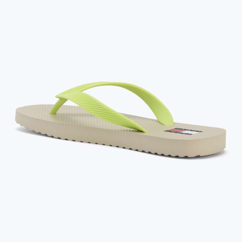 Damen Zehentrenner Tommy Jeans Logo Summer white clay/lime essence 3