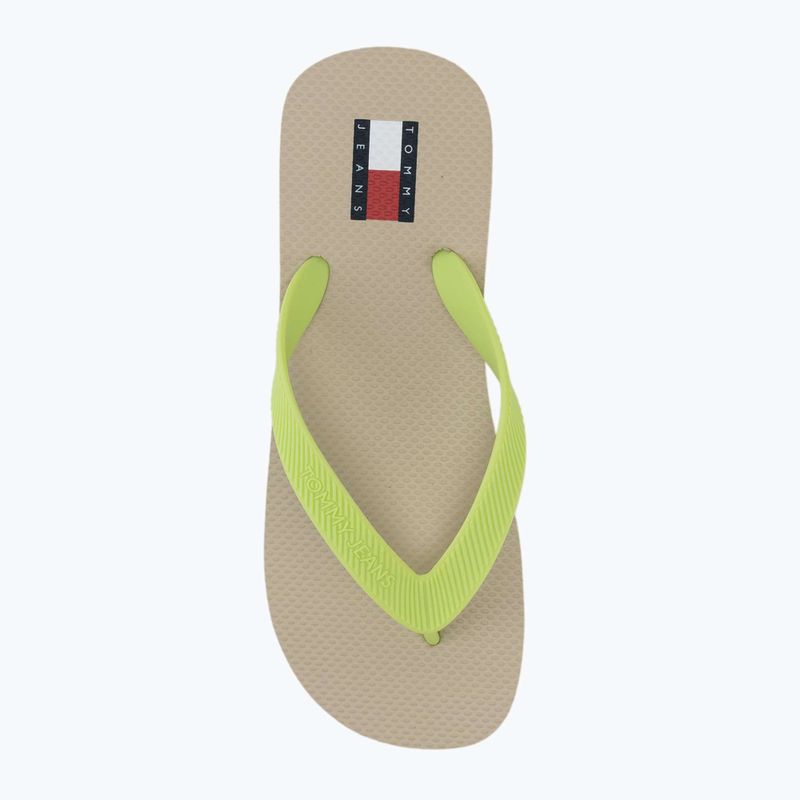 Damen Zehentrenner Tommy Jeans Logo Summer white clay/lime essence 5