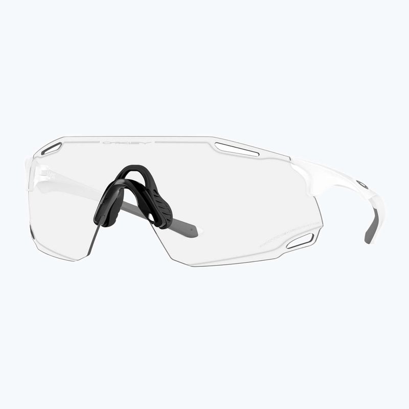 Oakley Cybr Dyno matte weiße/klare bis schwarze Iridium photochrome Sonnenbrille