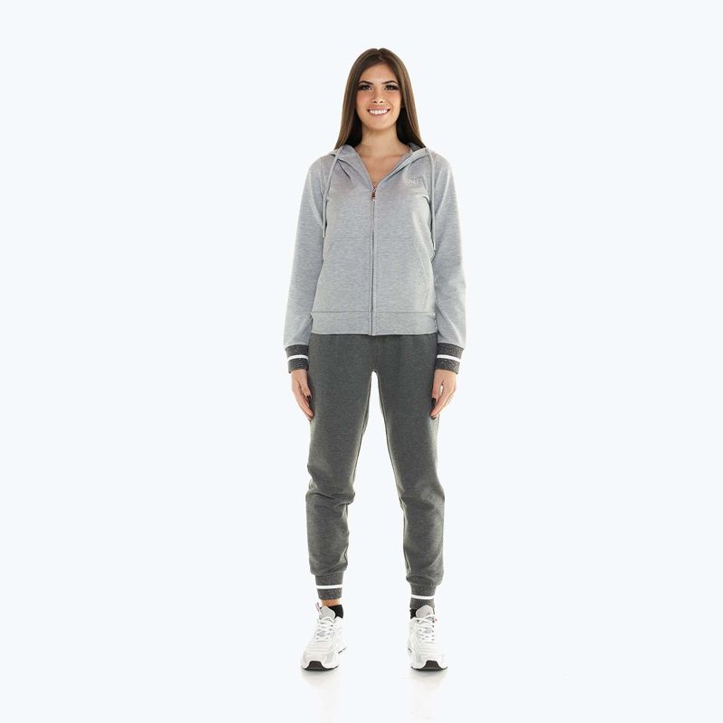 Damen Trainingsanzug LEONE 1947 Greyss Hoody grau/melange 3