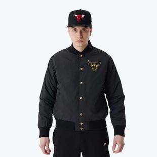 Herren New Era NBA Script BP Bomber Chicago Bulls Jacke schwarz