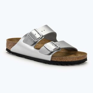 Slides Schlappen  Damen BIRKENSTOCK Arizona BF Narrow silver