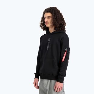 Herren Alpha Industries Puff Print Hoodie schwarz