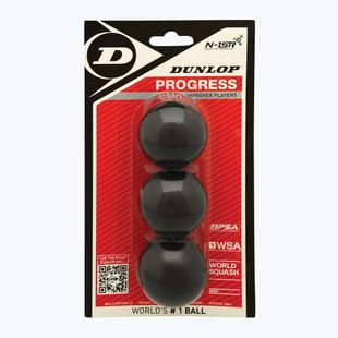 Dunlop Progress rot Punkt Squash Bälle 3 Stück.