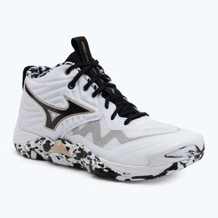 Volleyballschuhe Mizuno Wave Momentum Elite Mid white/black/gold