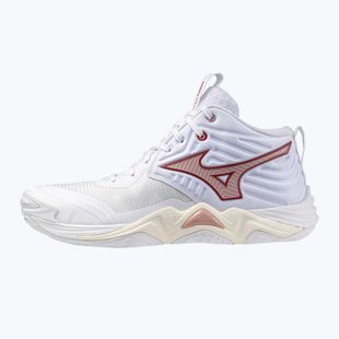 Damen-Volleyballschuhe Mizuno Wave Momentum Elite Mid white/rose elegance/lava falls