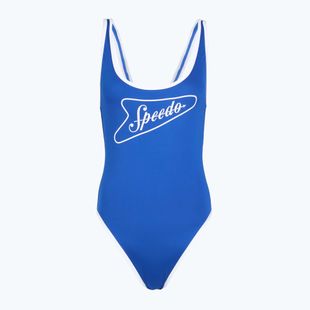Damen Badeanzug Speedo Solid Bound Scoop Turkish Sea/Bright White