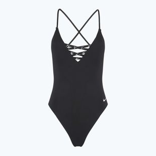 Einteiliger Damen-Badeanzug Nike Sneakerkini 2.0 Crossback schwarz