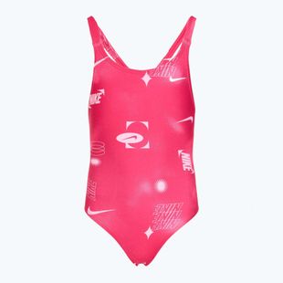 Einteiliger Kinder-Badeanzug Nike Hydrastrong Fastback rush pink
