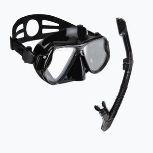 AQUASTIC Schnorchelset Maske + Schnorchel schwarz MSA-01C