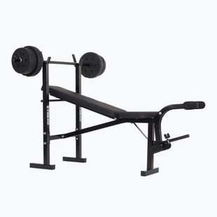 XTREXO BenchFit Lite Trainingsbank mit Ständer und Langhantel schwarz