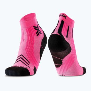 Herrensocken X-Socks Run Expert Ankle fluo pink/x schwarz