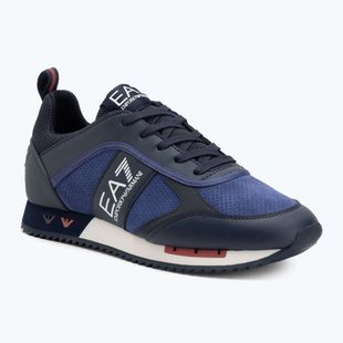EA7 Emporio Armani Schwarz & Weiß Wildleder Sky Captain / Deep Cobal / Mineral Schuhe
