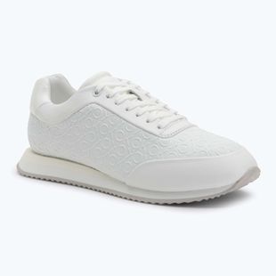 Calvin Klein Damen Schuhe HW0HW02574 Runner Lace Up Mono Pu Triple Bright White